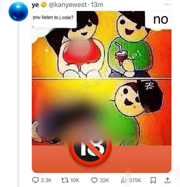 Kanye west trolls j cole in instagram Kanye west trolls j cole in story