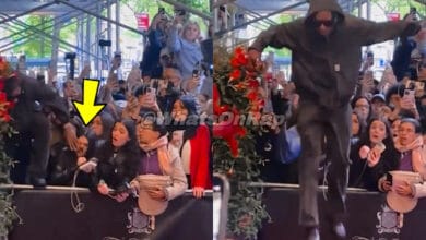 A$AP Rocky Climbs Over Crowded Gate To Get Into Hotel Before Met Gala - WhatsOnRap A$AP Rocky rushes to Met Gala 2023 with Rihanna, accidentally uses fan