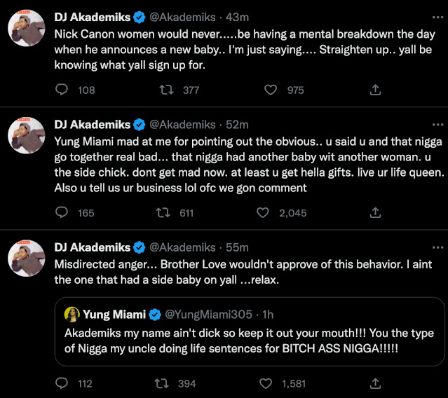Yung Miami & DJ Akademiks Clash Over Diddy Baby Report