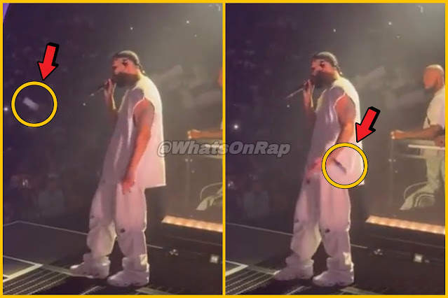 Drake Hit With Cell Phone During “Its All A Blur Tour” Opening Night, Continues Singing - WhatsOnRap Fan Throws Phone at Drake During It