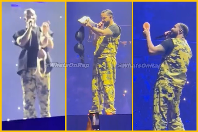Drake Pauses His Performance After Fan Throws Bra on Stage - WhatsOnRap Drake Pauses Concert After Fan Throws Bra on Stage