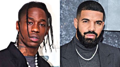 Drake Adds Fuel to Beef Speculations with Travis Scott by Shooting La Flame Head Prop During "MELTDOWN" Performance Drake Fires Shots at Travis Scott with Provocative Gesture During