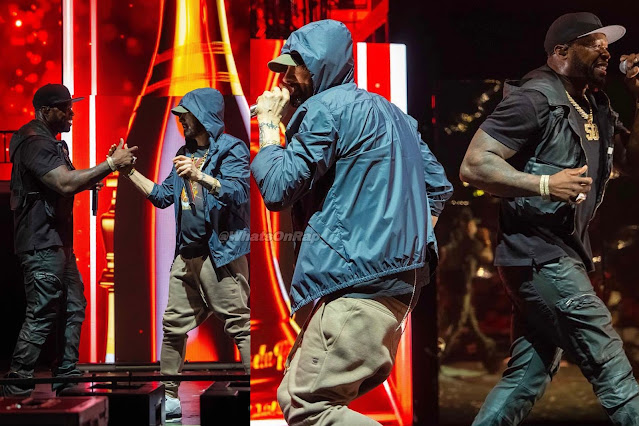 Eminem Made Surprise Appearance at 50 Cent’s "The Final Lap Tour" Show in Michigan - WhatsOnRap Eminem Shocks Fans with Unplanned Gig at 50 Cent