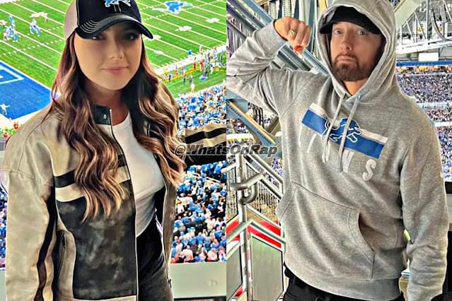 Eminem and Hailie Jade Bring Luck to Detroit Lions in Rare Appearance