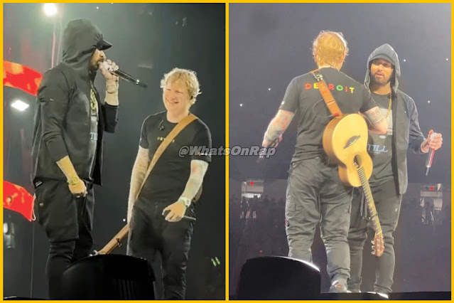 Eminem Makes Surprise Appearance, Joining Ed Sheeran Onstage for 'Lose Yourself' and 'Stan' at Detroit Eminem