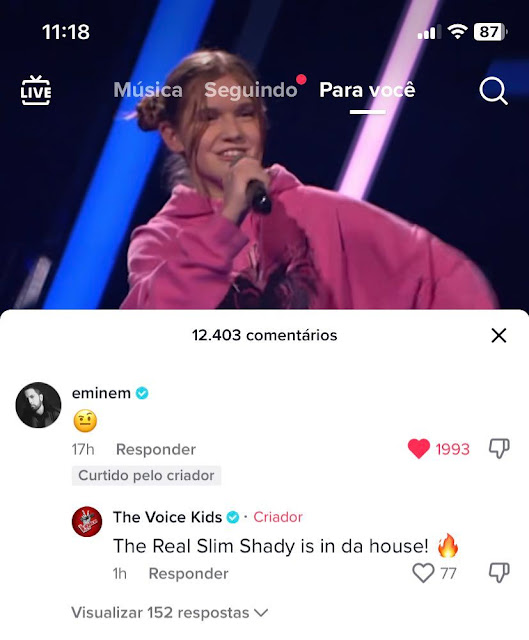 Eminem Reacts To Emma's Performance of "Mockingbird" At The Voice Kids - WhatsOnRap