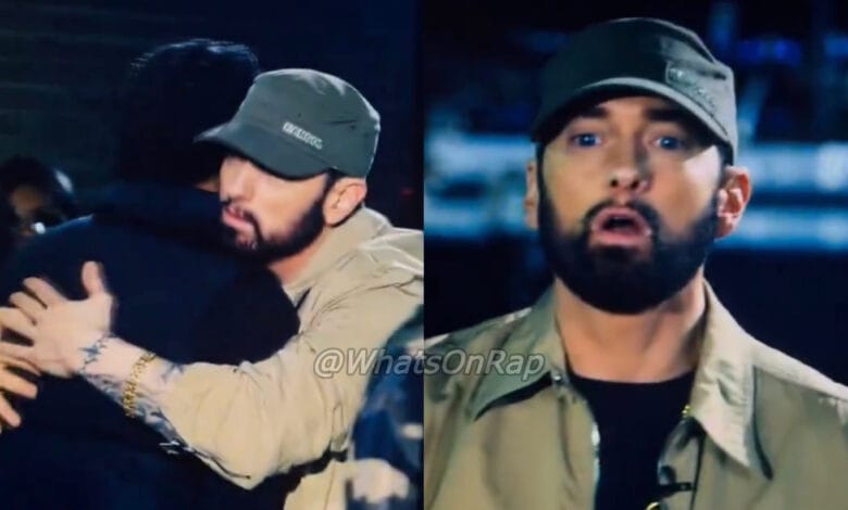 Eminem Makes Surprise Appearance on 'Rhythm + Flow,' Offering Comfort to Contestant After Emotional Rap Battle Elimination Eminem Steps In with Encouragement After Contestant’s Emotional Elimination on Rhythm + Flow