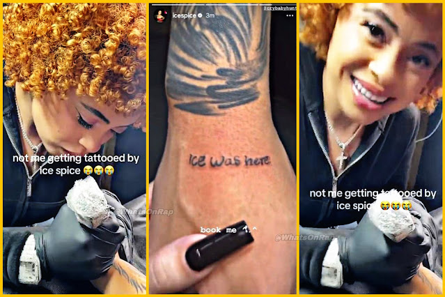 Ice Spice Gives a Tattoo Artist Some New Tattoos On His Hand - WhatsOnRap Ice Spice Ventures Beyond Music: A Deeper Look at Her Tattoo Artistry