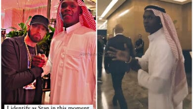 Israel Adesanya Refers To Himself As Stan, Sniffs his hand After Shaking Eminem's Hand - WhatsOnRap Israel Adesanya