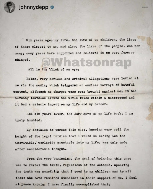 Johnny Depp wins in his defamation case against Amber Heard