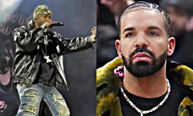 Kendrick Lamar Mocks Drake’s “Drop Drop” Ad-Lib During Grand National Tour Performance of “Not Like Us”