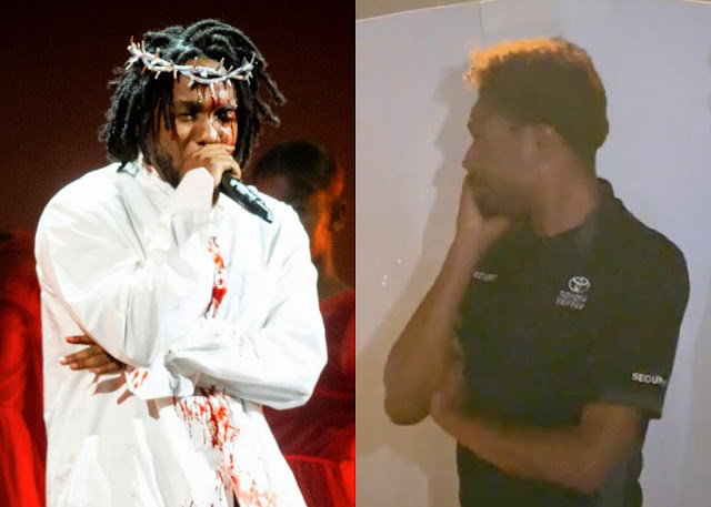 KENDRICK LAMAR TEARS UP THE CONCERT SECURITY GUARD WHILE PERFORMING 'DAMN.' SINGLE 'LOVE.' KENDRICK LAMAR TEARS UP THE CONCERT SECURITY GUARD WHILE PERFORMING
