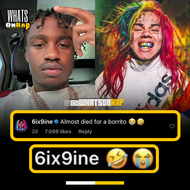 6ix9ine laughs at the news of Lil Tjay getting sh*t . Prayers up for Lil Tjay. Tekashi 69's Reaction To Lil Tjay Getting Shot Is Unsurprising