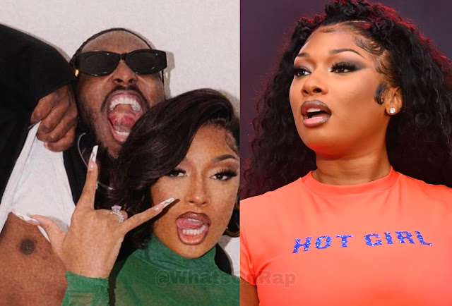 Megan Thee Stallion has denied speculation she got engaged to her boyfriend Pardison Fontaine