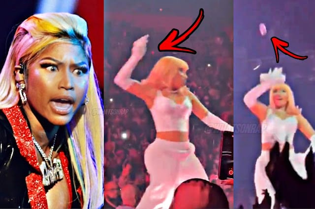 A Fan Throws Object at Nicki Minaj During Her Concert and Rapper Threw it Right Back Nicki Minaj Reacts to Object Thrown Onstage