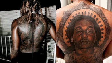 Offset Gets a Huge Tattoo Of Takeoff On His Back - WhatsOnRap Offset got a Takeoff back tattoo in honor of him
