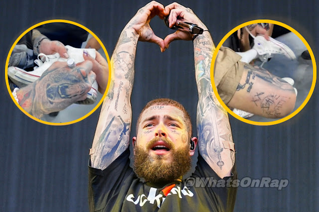 Post Malone swaps shoes with fan during concert