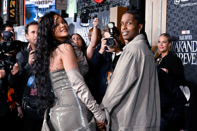Rihanna And ASAP Rocky Dazzle At ‘Wakanda Forever’ Premiere, Their First Red Carpet Since Becoming Parents.