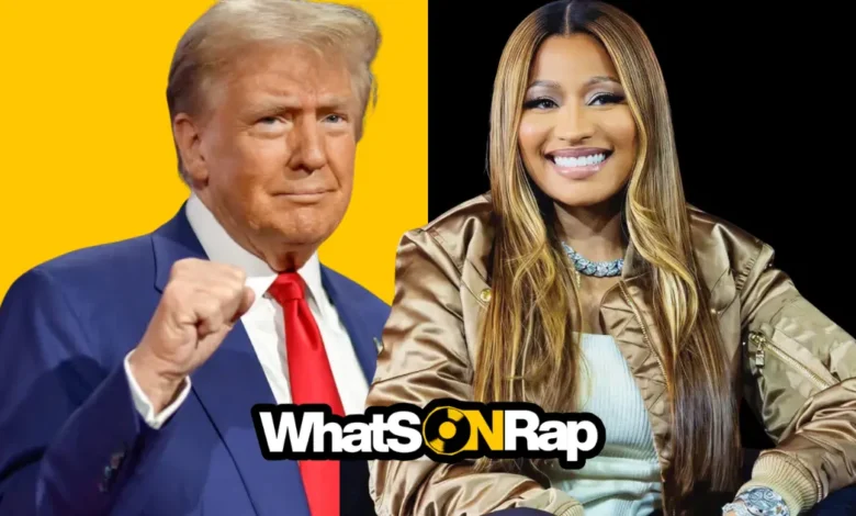 Donald Trump praises Nicki Minaj during a public appearance, calling her skin and nails “beautiful” Donald Trump praises Nicki Minaj during a public appearance, calling her skin and nails “beautiful”