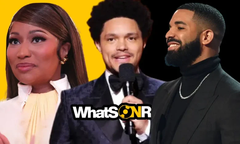 Trevor Noah Grammy monologue shades Drake and Nicki Minaj.